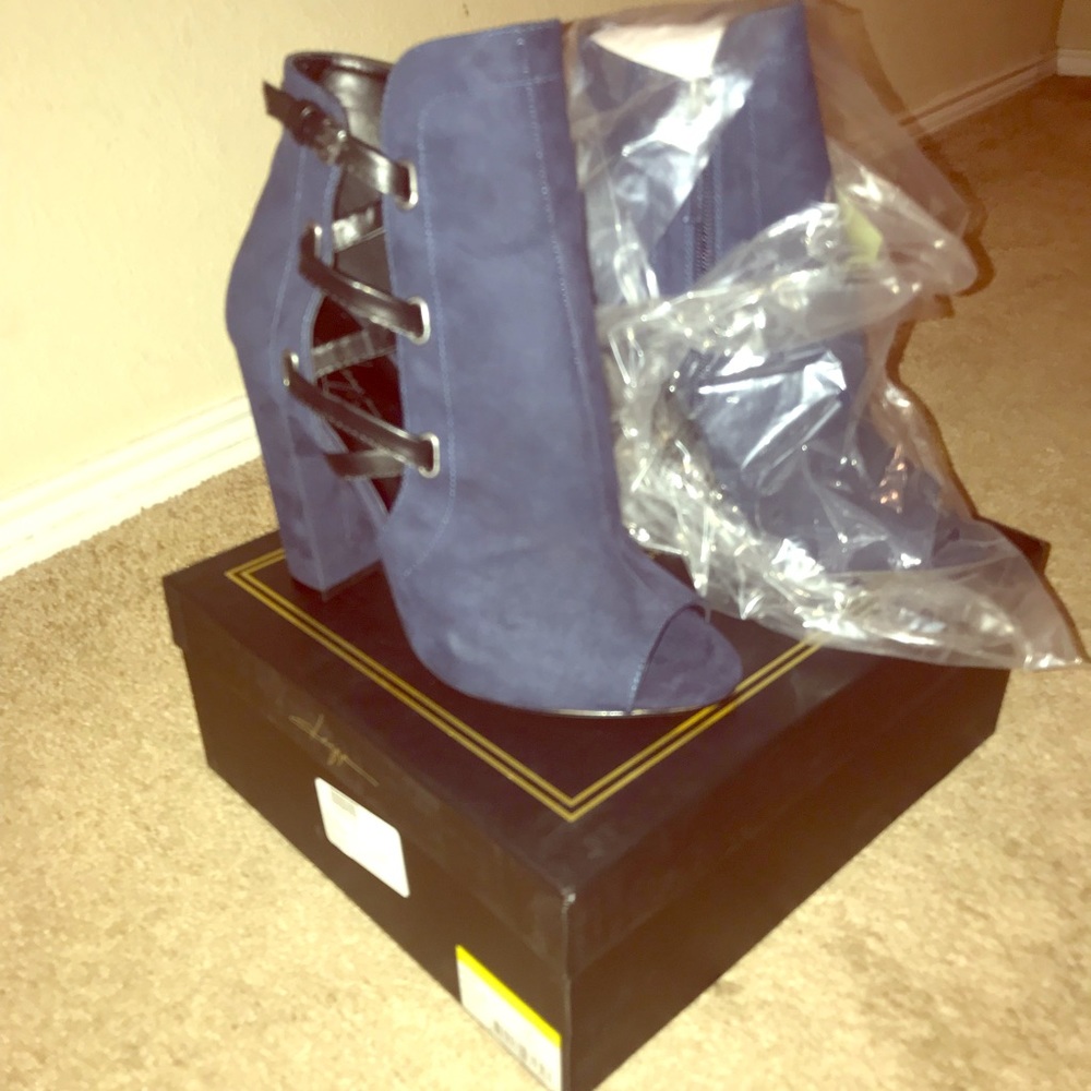 Blue Suede Booties